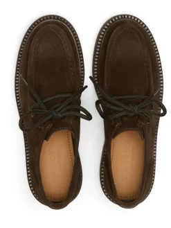 Leder-Schnürschuhe in Braun