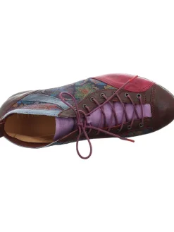 Leder-Schnürschuhe in Bunt