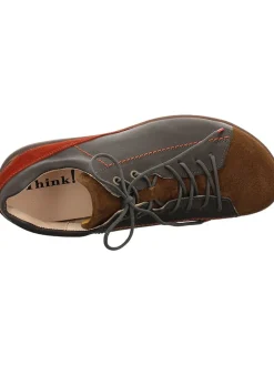 Leder-Schnürschuhe in Bunt