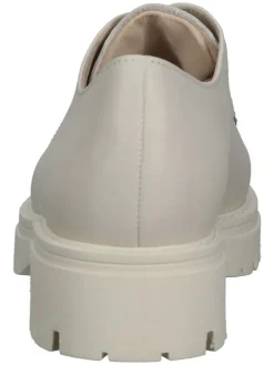 Leder-Schnürschuhe in Creme