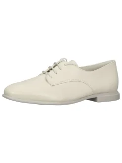 Leder-Schnürschuhe in Creme