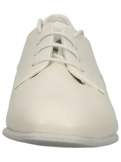 Leder-Schnürschuhe in Creme