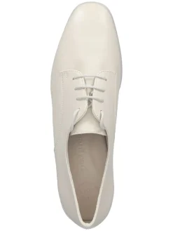 Leder-Schnürschuhe in Creme