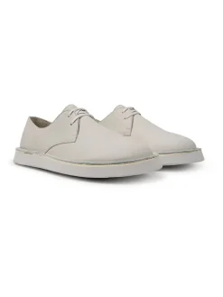 Leder-Schnürschuhe in Creme