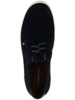 Leder-Schnürschuhe in Dunkelblau