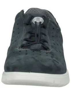 Leder-Schnürschuhe in Dunkelblau