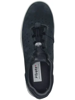 Leder-Schnürschuhe in Dunkelblau