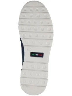 Leder-Schnürschuhe in Dunkelblau