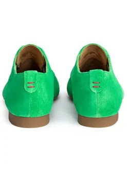 Leder-Schnürschuhe in Grün