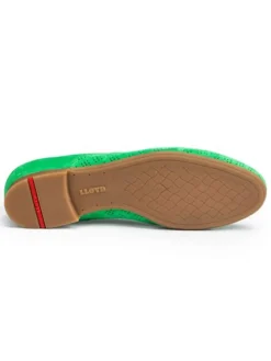 Leder-Schnürschuhe in Grün