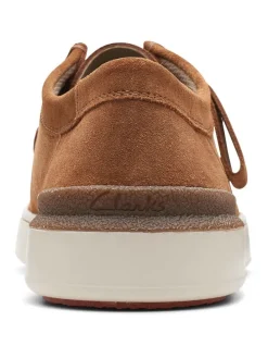 Leder-Schnürschuhe in Hellbraun