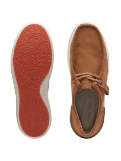 Leder-Schnürschuhe in Hellbraun