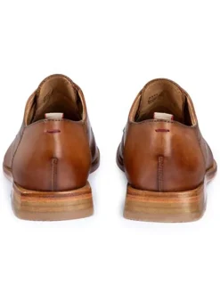 Leder-Schnürschuhe in Hellbraun