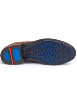 Leder-Schnürschuhe in Hellbraun