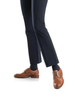 Leder-Schnürschuhe in Hellbraun