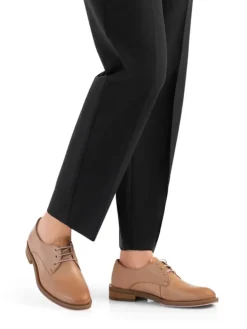 Leder-Schnürschuhe in Hellbraun