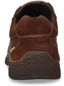 Leder-Schnürschuhe in Hellbraun