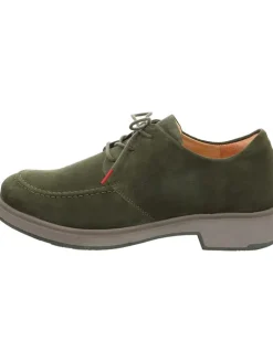 Leder-Schnürschuhe in Khaki