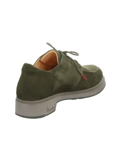 Leder-Schnürschuhe in Khaki