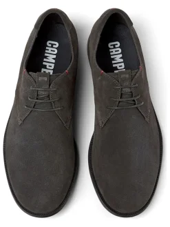 Leder-Schnürschuhe in Khaki