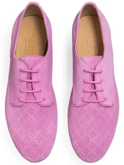 Leder-Schnürschuhe in Rosa