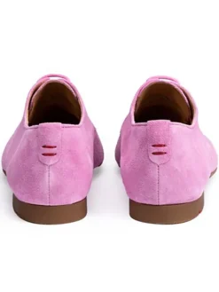 Leder-Schnürschuhe in Rosa