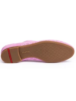 Leder-Schnürschuhe in Rosa
