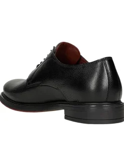 Leder-Schnürschuhe in Schwarz