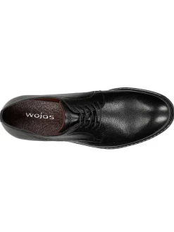 Leder-Schnürschuhe in Schwarz