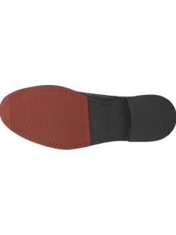 Leder-Schnürschuhe in Schwarz