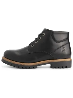 Leder-Schnürschuhe in Schwarz