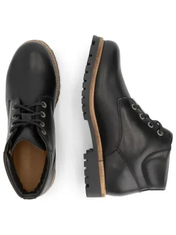 Leder-Schnürschuhe in Schwarz