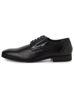 Leder-Schnürschuhe in Schwarz