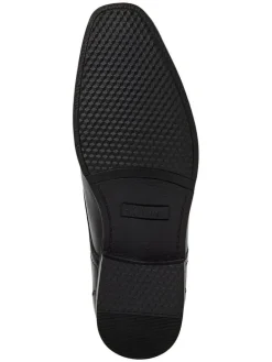 Leder-Schnürschuhe in Schwarz