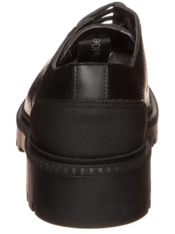 Leder-Schnürschuhe in Schwarz