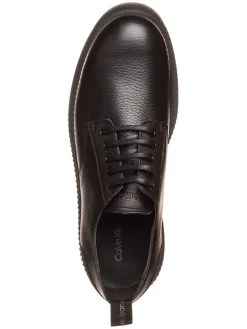 Leder-Schnürschuhe in Schwarz