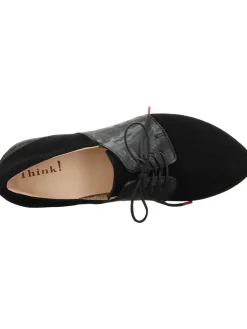 Leder-Schnürschuhe in Schwarz