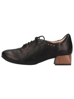 Leder-Schnürschuhe in Schwarz