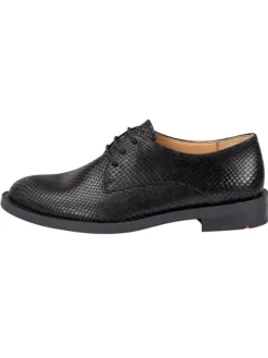 Leder-Schnürschuhe in Schwarz