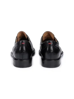 Leder-Schnürschuhe in Schwarz