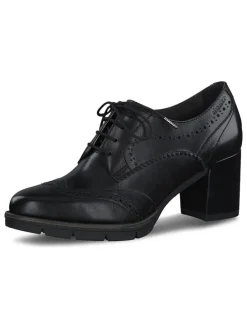 Leder-Schnürschuhe in Schwarz