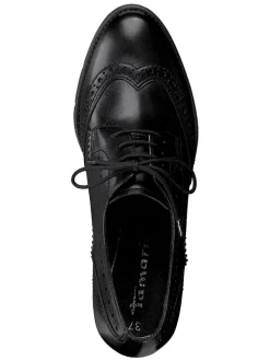 Leder-Schnürschuhe in Schwarz