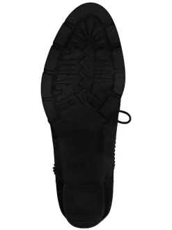 Leder-Schnürschuhe in Schwarz