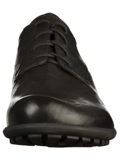 Leder-Schnürschuhe in Schwarz