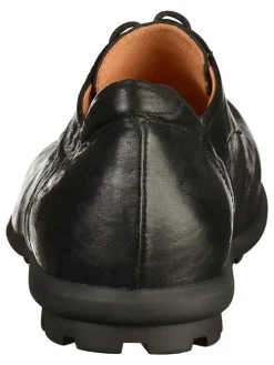 Leder-Schnürschuhe in Schwarz