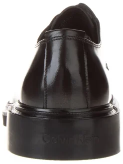 Leder-Schnürschuhe in Schwarz