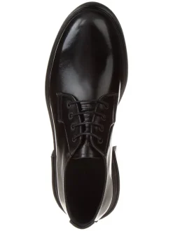 Leder-Schnürschuhe in Schwarz