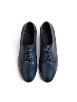 Leder-Schnürschuhe in Schwarz