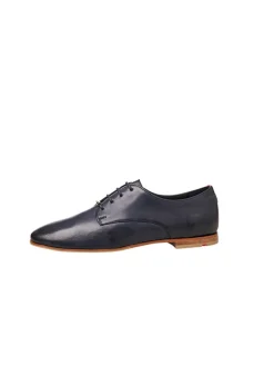 Leder-Schnürschuhe in Schwarz