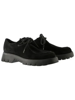 Leder-Schnürschuhe in Schwarz